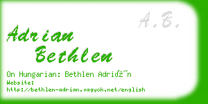 adrian bethlen business card